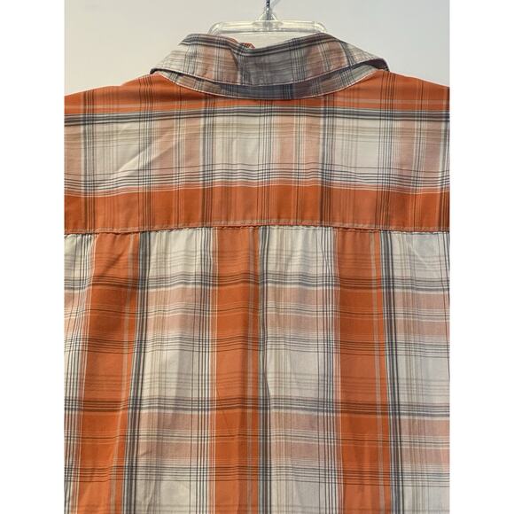 Columbia Sportswear Shirt Omni Shade Orange Plaid Button Short Sleeve Mens Large - Picture 5 of 6